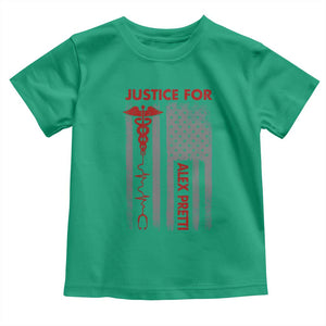 Justice For Alex Pretti Toddler T Shirt Minneapolis Tribute 2026 ICU Nurse American Flag TS11 Irish Green Print Your Wear
