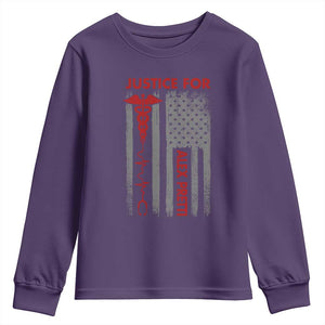 Justice For Alex Pretti Youth Sweatshirt Minneapolis Tribute 2026 ICU Nurse American Flag TS11 Purple Print Your Wear