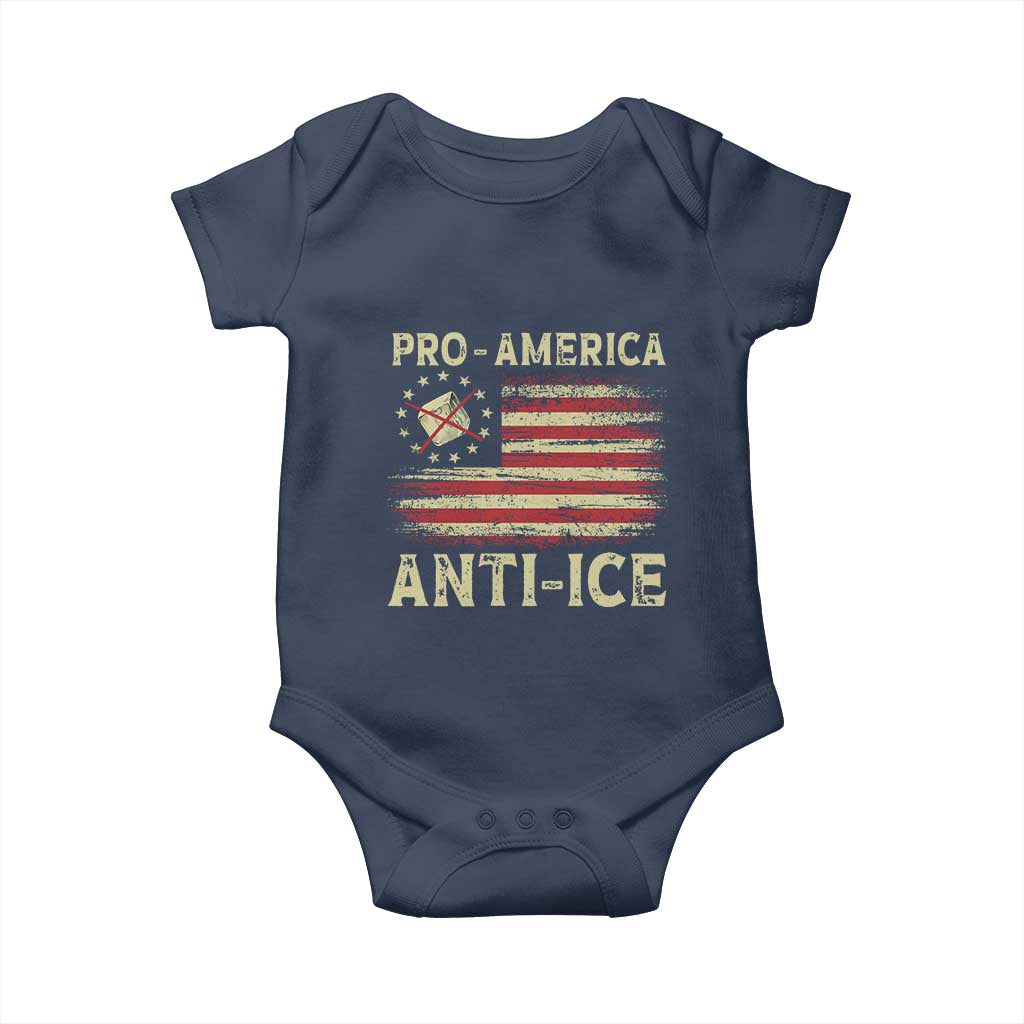 Pro American Anti Ice Baby Onesie Resist Protest Support Immigrants Refugee TS11 Navy Print Your Wear