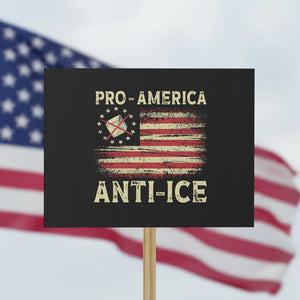 Pro American Anti Ice Protest Sign Resist Protest Support Immigrants Refugee TS11 Horizontal 18" × 24" Black Print Your Wear