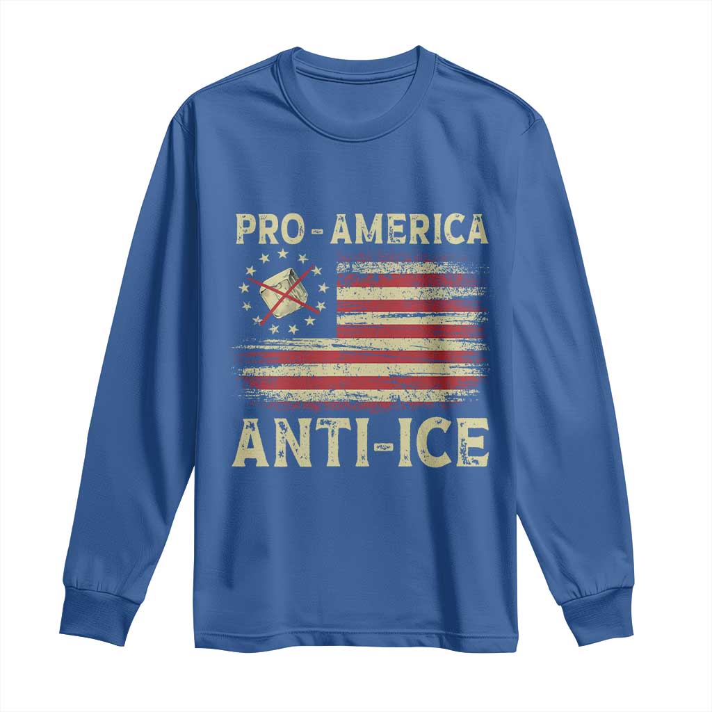 Pro American Anti Ice Long Sleeve Shirt Resist Protest Support Immigrants Refugee TS11 Royal Blue Print Your Wear