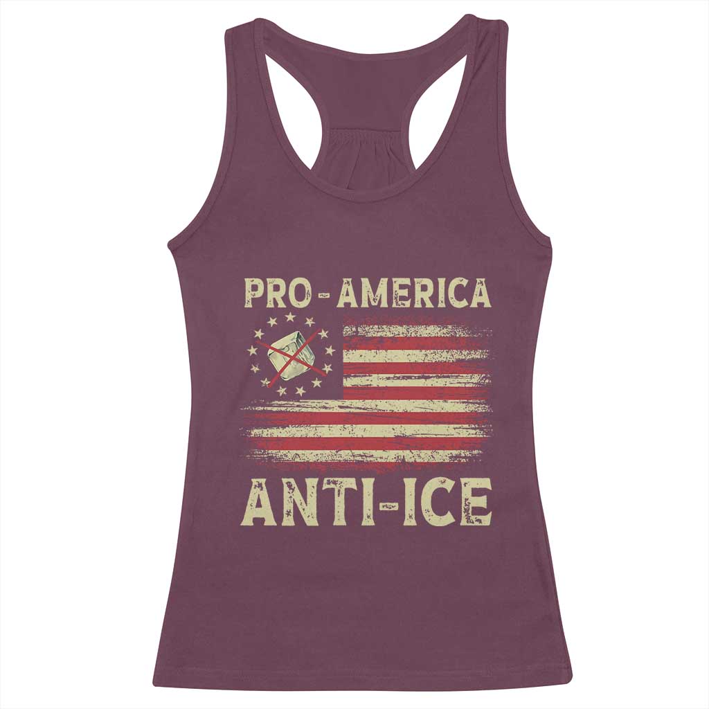 Pro American Anti Ice Racerback Tank Top Resist Protest Support Immigrants Refugee TS11 Maroon Print Your Wear