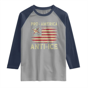Pro American Anti Ice Raglan Shirt Resist Protest Support Immigrants Refugee TS11 Sport Gray Navy Print Your Wear