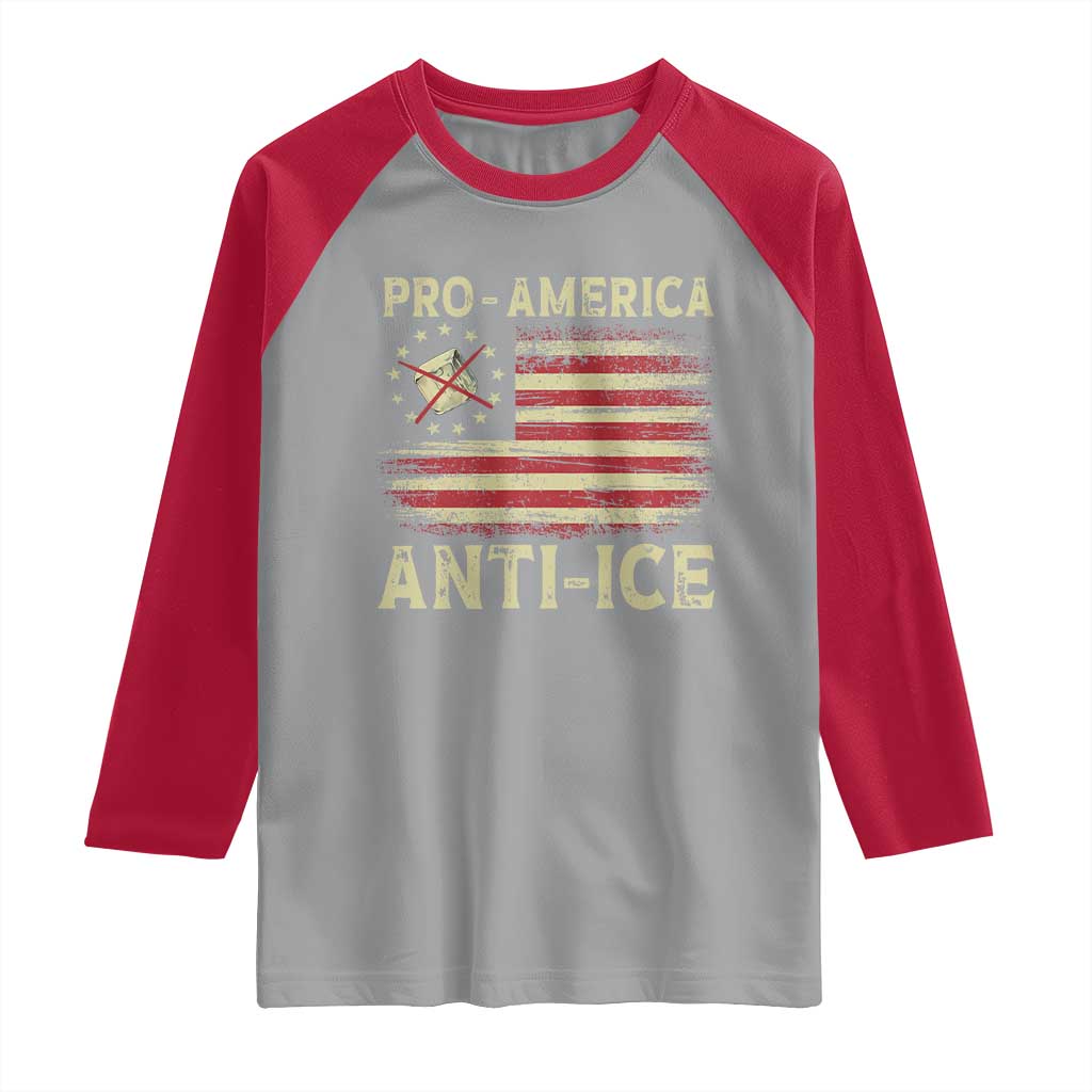 Pro American Anti Ice Raglan Shirt Resist Protest Support Immigrants Refugee TS11 Sport Gray Red Print Your Wear