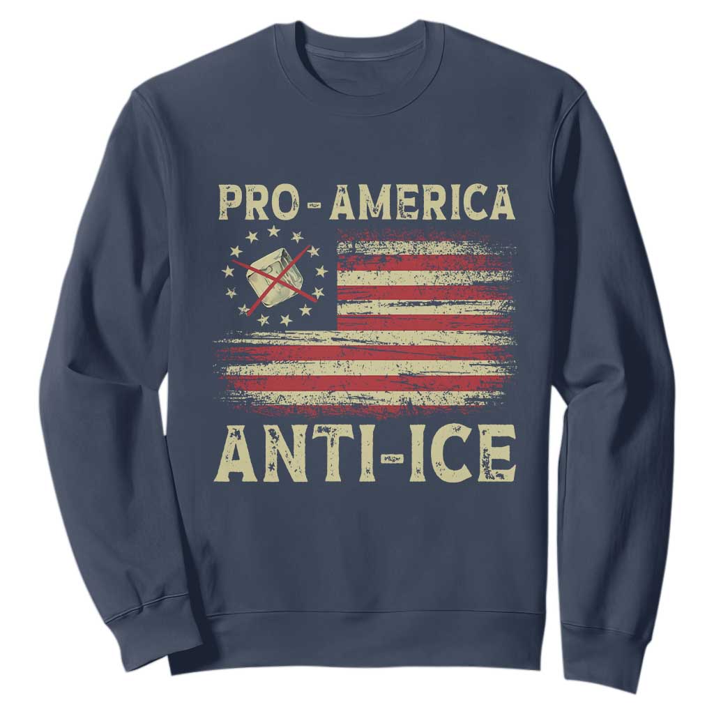 Pro American Anti Ice Sweatshirt Resist Protest Support Immigrants Refugee TS11 Navy Print Your Wear