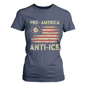Pro American Anti Ice T Shirt For Women Resist Protest Support Immigrants Refugee TS11 Navy Print Your Wear