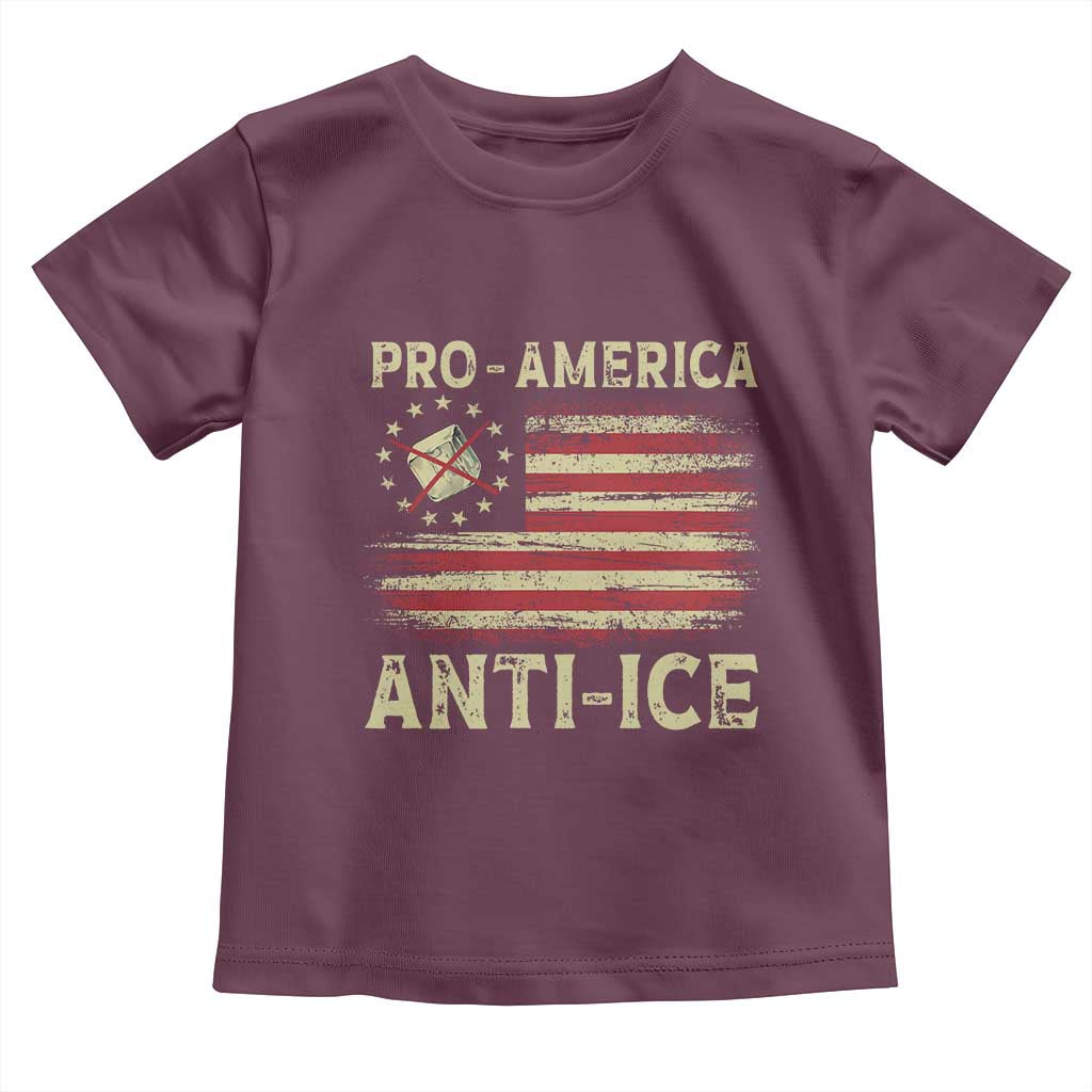 Pro American Anti Ice Toddler T Shirt Resist Protest Support Immigrants Refugee TS11 Maroon Print Your Wear