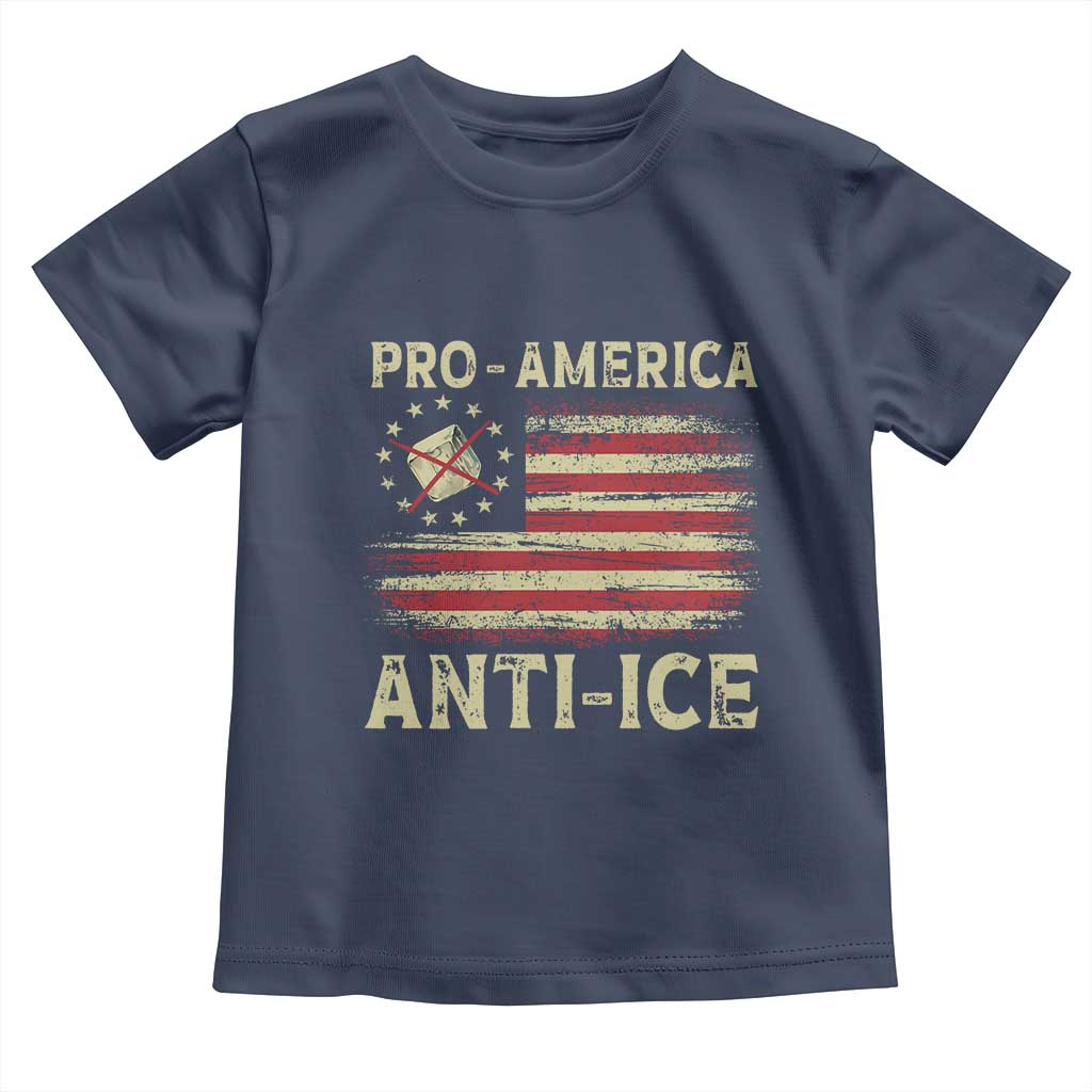 Pro American Anti Ice Toddler T Shirt Resist Protest Support Immigrants Refugee TS11 Navy Print Your Wear