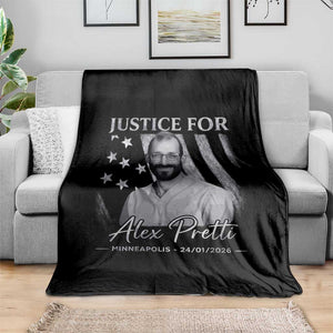 Justice For Alex Pretti Throw Blanket Minneapolis Tribute 2026 Vintage American Flag TS11 Print Your Wear