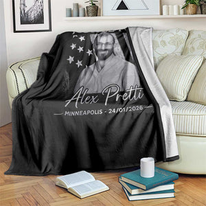 Justice For Alex Pretti Throw Blanket Minneapolis Tribute 2026 Vintage American Flag TS11 Print Your Wear
