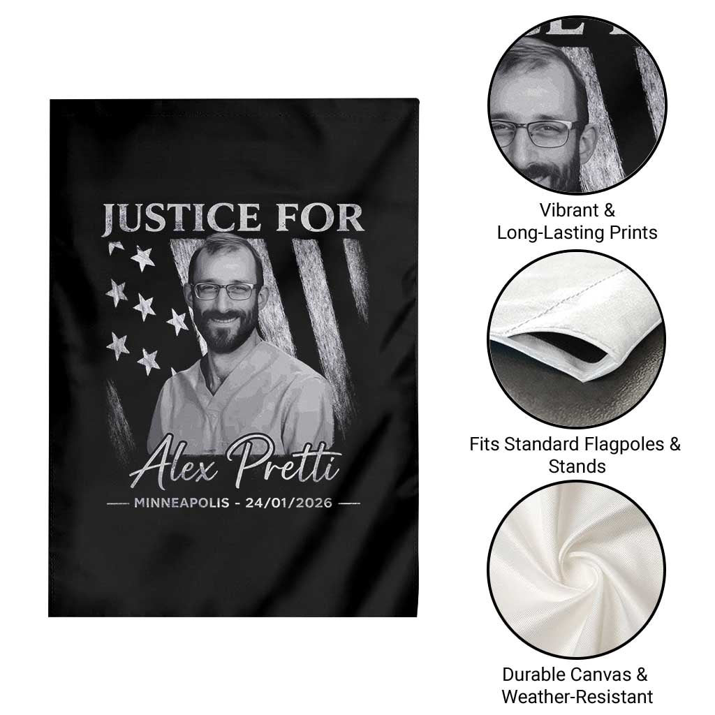 Justice For Alex Pretti Garden Flag Minneapolis Tribute 2026 Vintage American Flag TS11 Print Your Wear