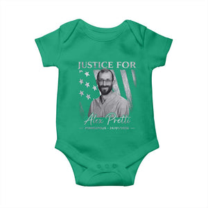 Justice For Alex Pretti Baby Onesie Minneapolis Tribute 2026 Vintage American Flag TS11 Irish Green Print Your Wear