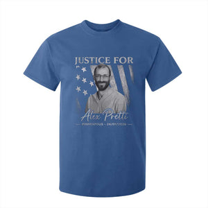 Justice For Alex Pretti T Shirt For Kid Minneapolis Tribute 2026 Vintage American Flag TS11 Royal Blue Print Your Wear
