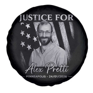 Justice For Alex Pretti Spare Tire Cover Minneapolis Tribute 2026 Vintage American Flag TS11 Print Your Wear