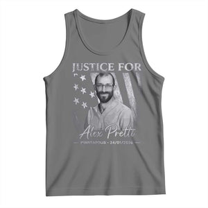Justice For Alex Pretti Tank Top Minneapolis Tribute 2026 Vintage American Flag TS11 Black Heather Print Your Wear