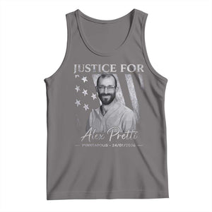 Justice For Alex Pretti Tank Top Minneapolis Tribute 2026 Vintage American Flag TS11 Deep Heather Print Your Wear