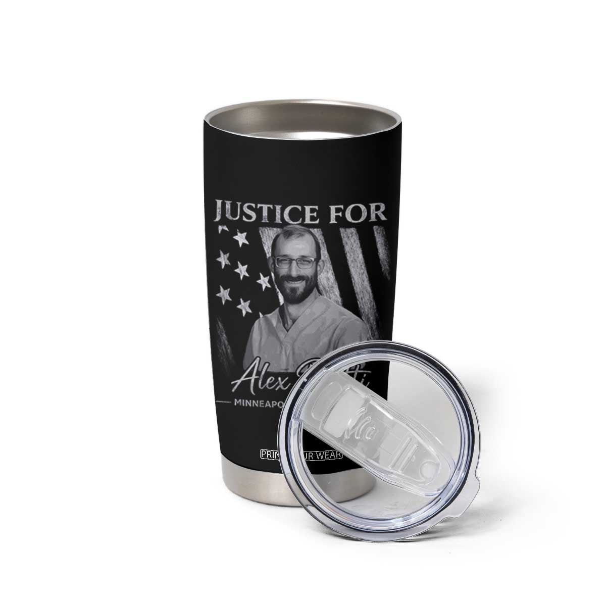 Justice For Alex Pretti Tumbler Cup Minneapolis Tribute 2026 Vintage American Flag TS11 Print Your Wear