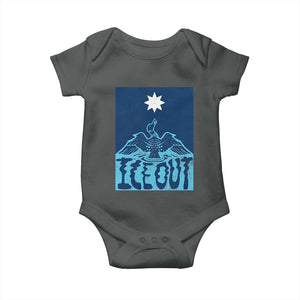 Ice Out Minnesota Loon Baby Onesie MN State Protest TS11 Dark Heather Print Your Wear