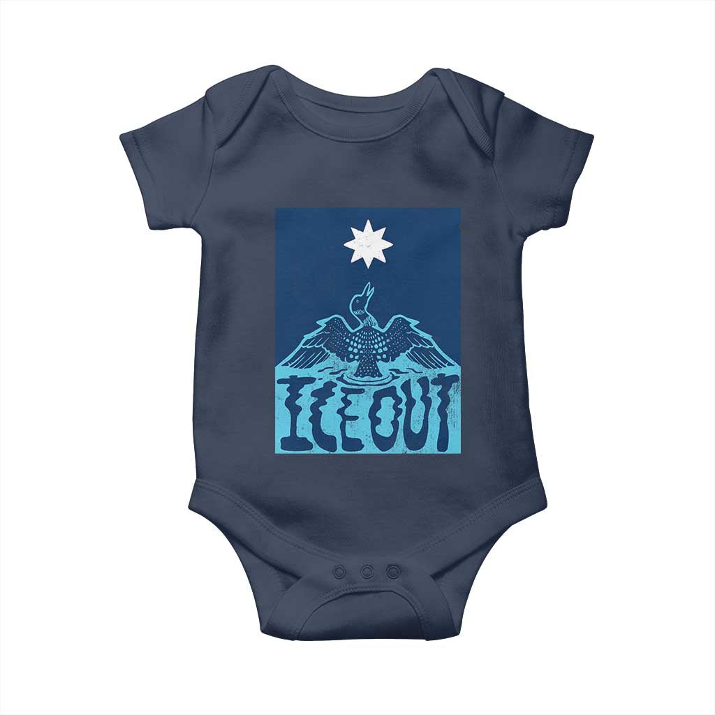 Ice Out Minnesota Loon Baby Onesie MN State Protest TS11 Navy Print Your Wear
