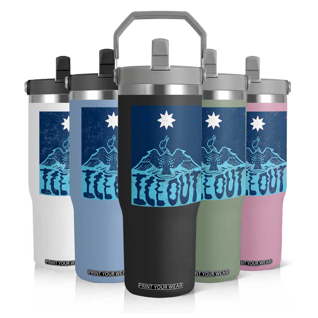 Ice Out Minnesota Loon Flip Straw Tumbler MN State Protest TS11 Print Your Wear