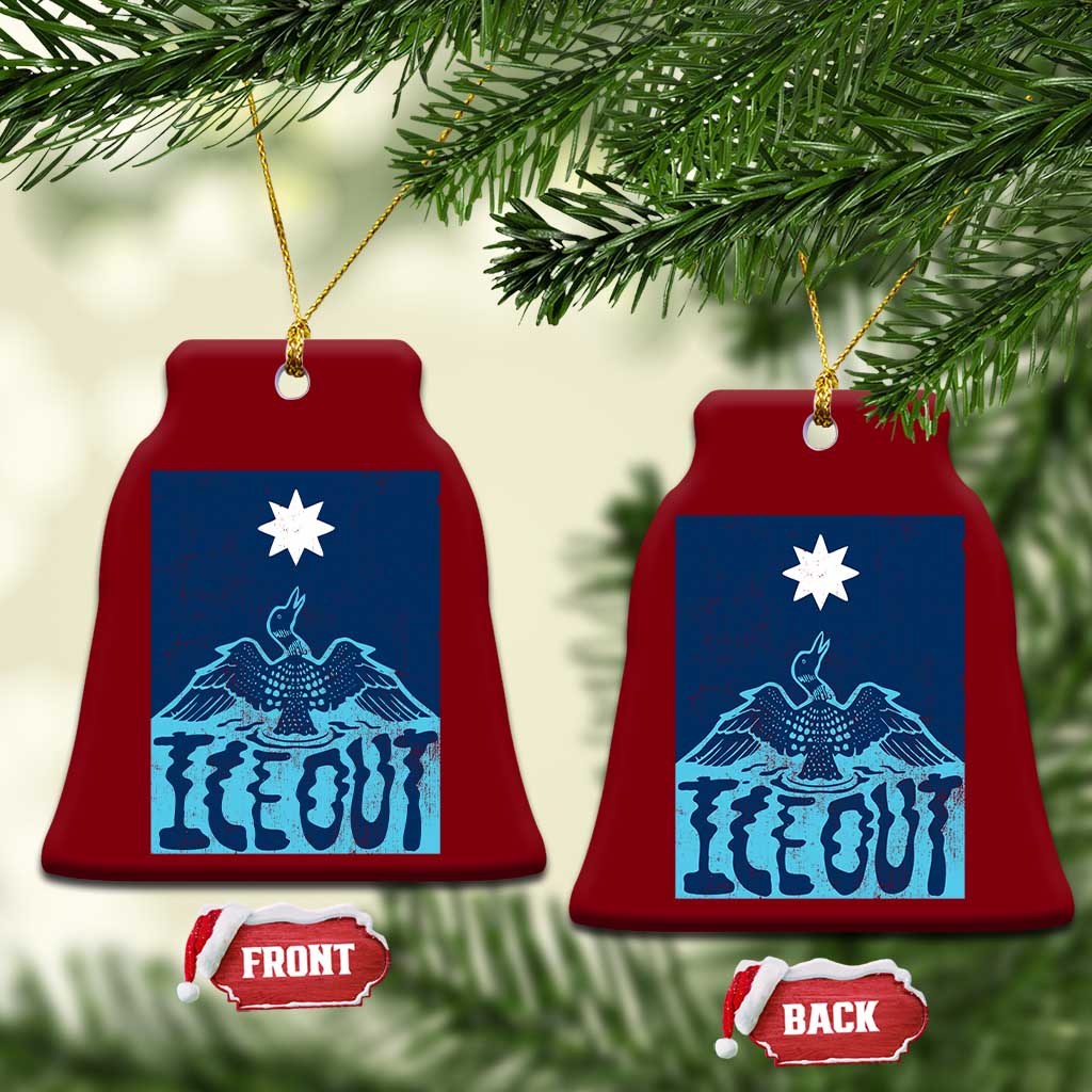 Ice Out Minnesota Loon Ceramic Ornament MN State Protest TS11 Print Your Wear