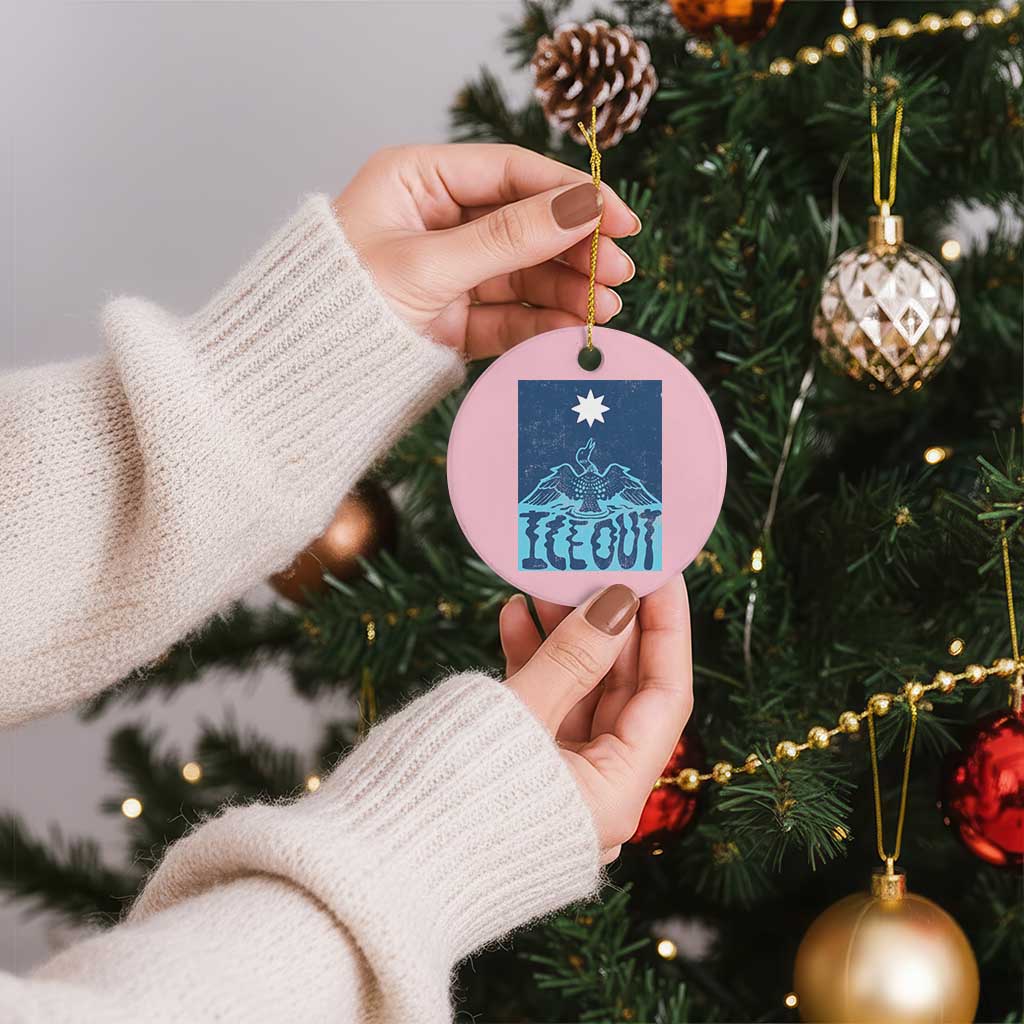 Ice Out Minnesota Loon Ceramic Ornament MN State Protest TS11 1pc Light Pink Print Your Wear