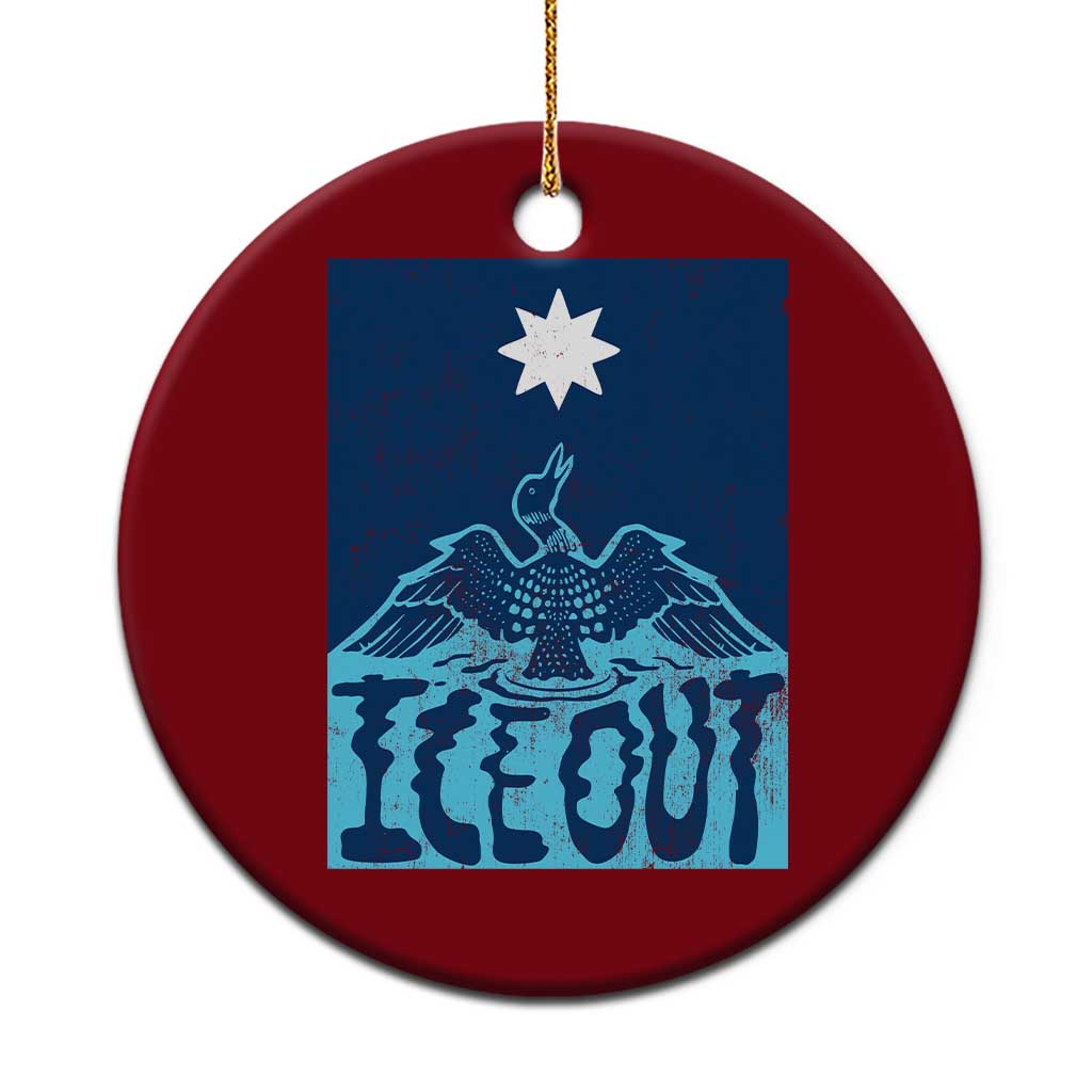 Ice Out Minnesota Loon Ceramic Ornament MN State Protest TS11 1pc Red Print Your Wear