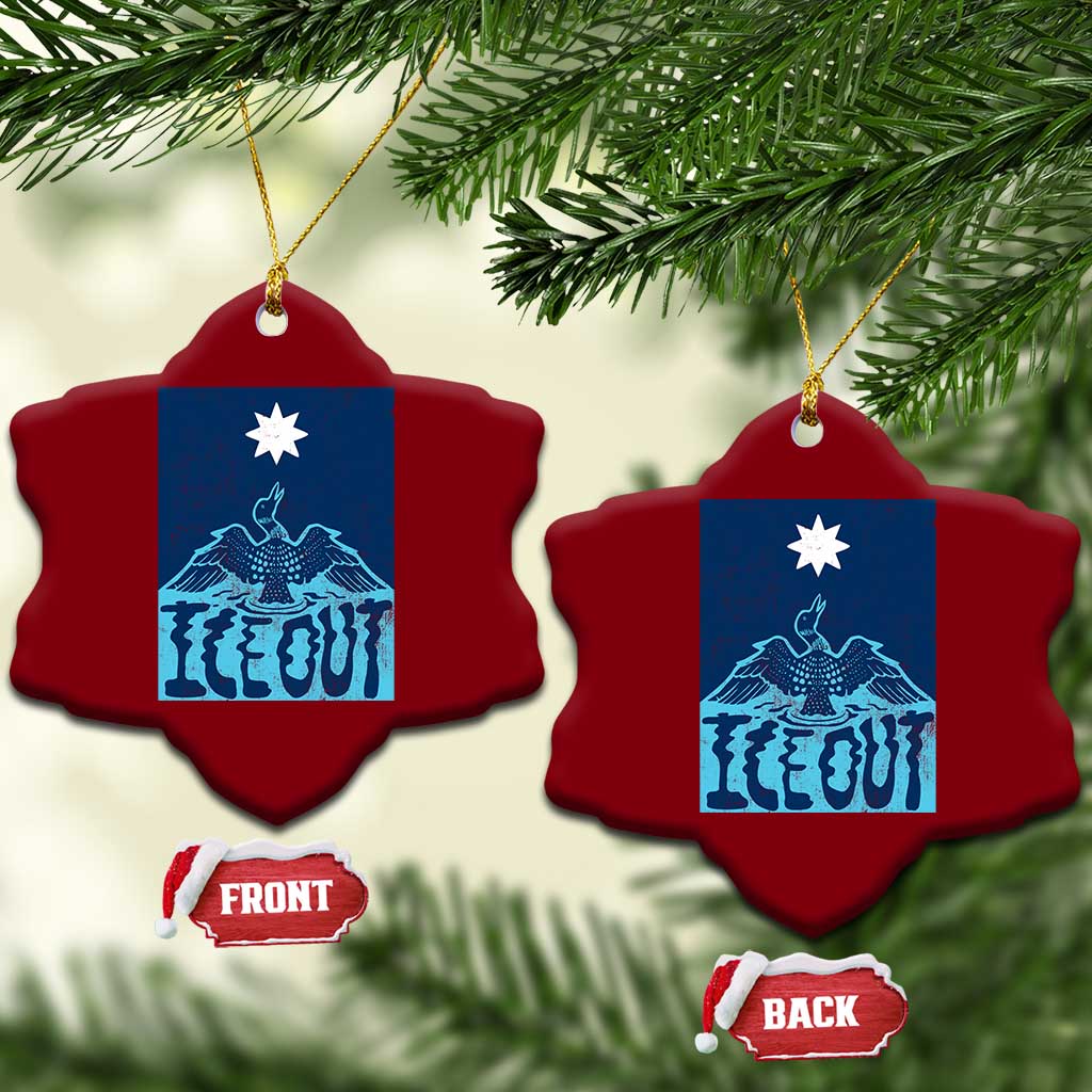 Ice Out Minnesota Loon Ceramic Ornament MN State Protest TS11 Print Your Wear