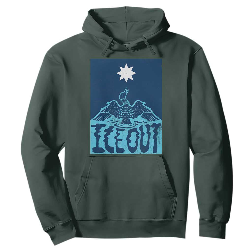 Ice Out Minnesota Loon Hoodie MN State Protest TS11 Dark Forest Green Print Your Wear