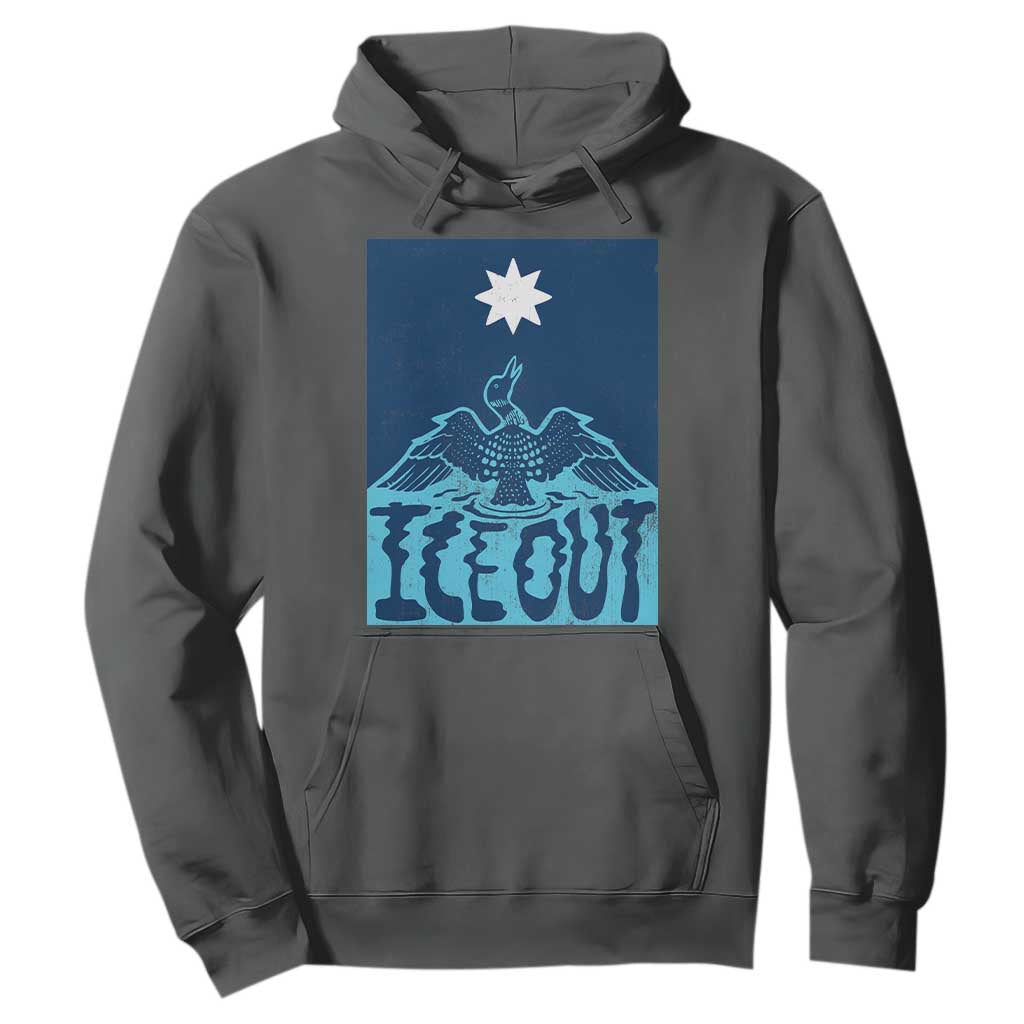 Ice Out Minnesota Loon Hoodie MN State Protest TS11 Dark Heather Print Your Wear