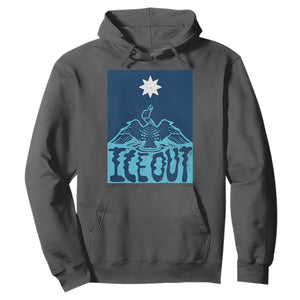 Ice Out Minnesota Loon Hoodie MN State Protest TS11 Dark Heather Print Your Wear