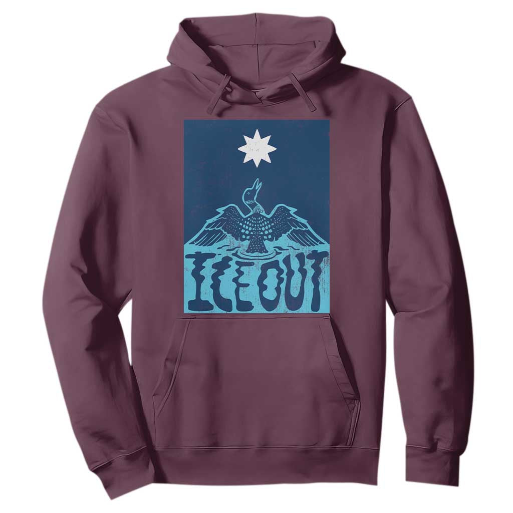 Ice Out Minnesota Loon Hoodie MN State Protest TS11 Maroon Print Your Wear