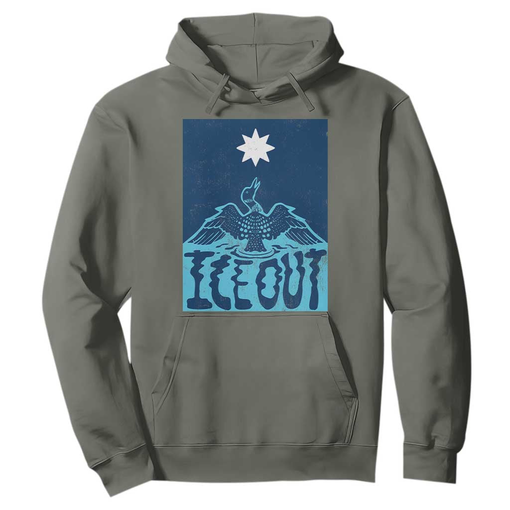 Ice Out Minnesota Loon Hoodie MN State Protest TS11 Military Green Print Your Wear