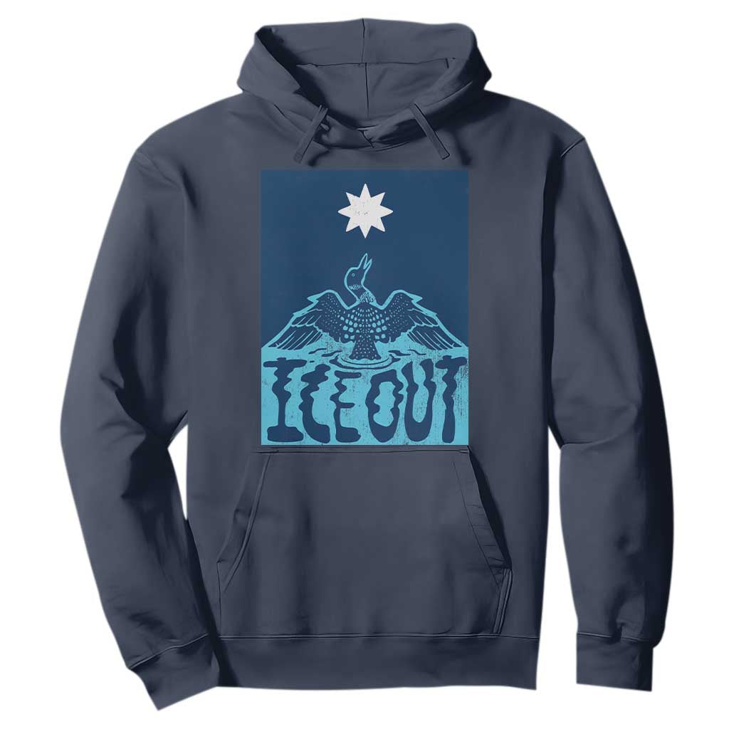 Ice Out Minnesota Loon Hoodie MN State Protest TS11 Navy Print Your Wear