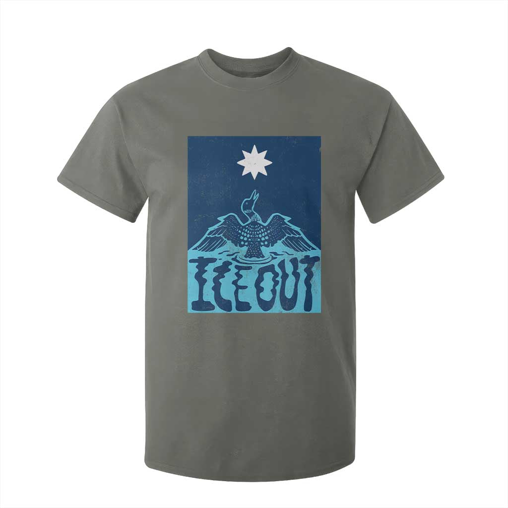 Ice Out Minnesota Loon T Shirt For Kid MN State Protest TS11 Military Green Print Your Wear