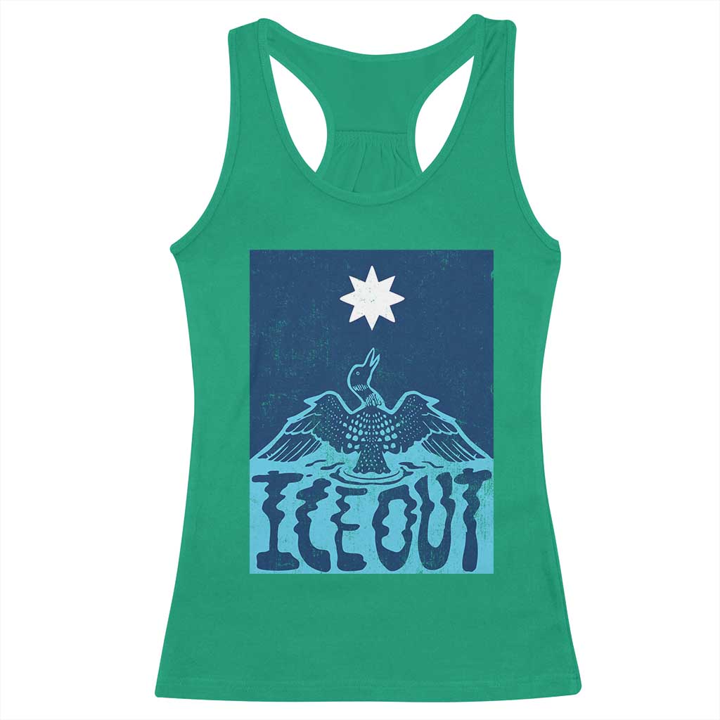 Ice Out Minnesota Loon Racerback Tank Top MN State Protest TS11 Irish Green Print Your Wear