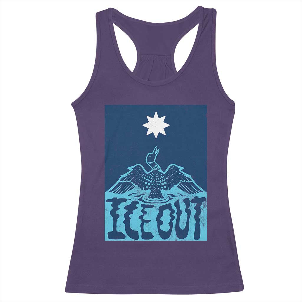 Ice Out Minnesota Loon Racerback Tank Top MN State Protest TS11 Purple Print Your Wear
