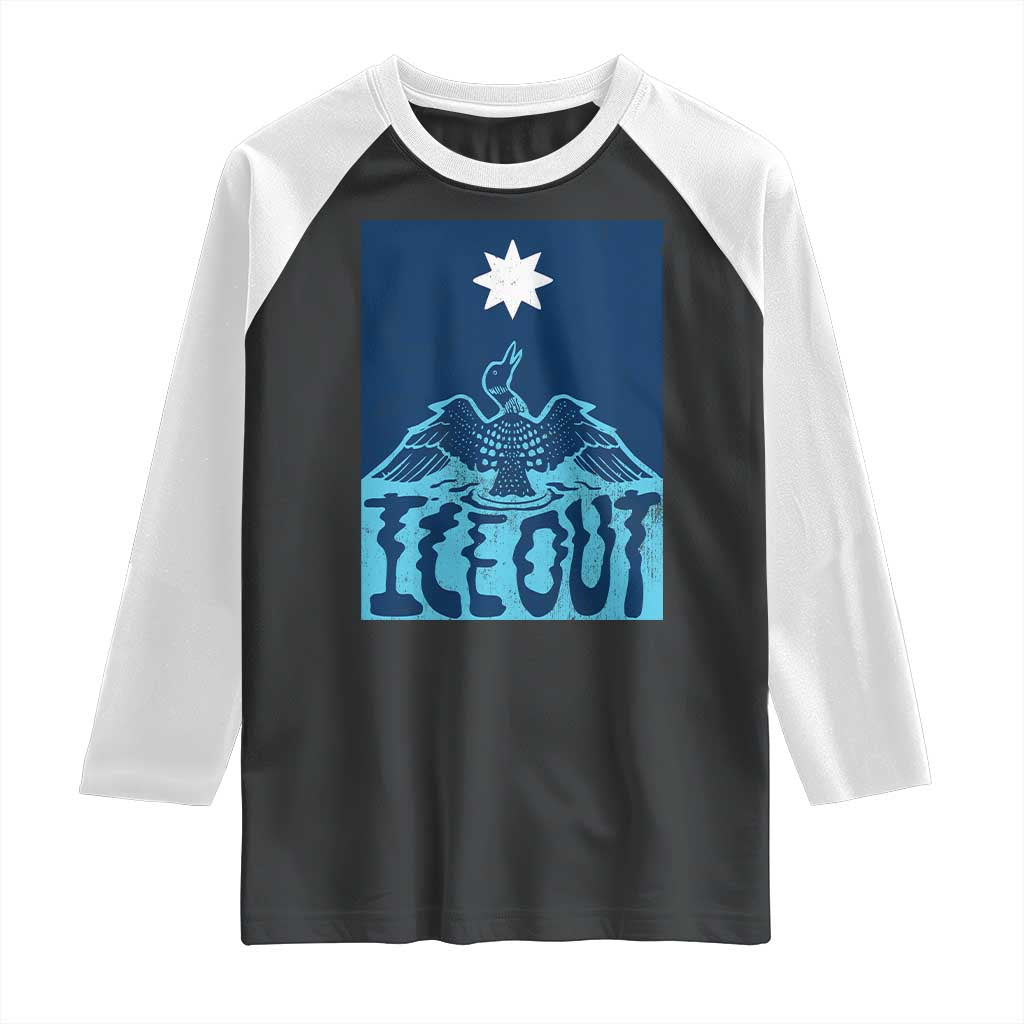 Ice Out Minnesota Loon Raglan Shirt MN State Protest TS11 Black White Print Your Wear
