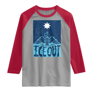Ice Out Minnesota Loon Raglan Shirt MN State Protest TS11 Sport Gray Red Print Your Wear