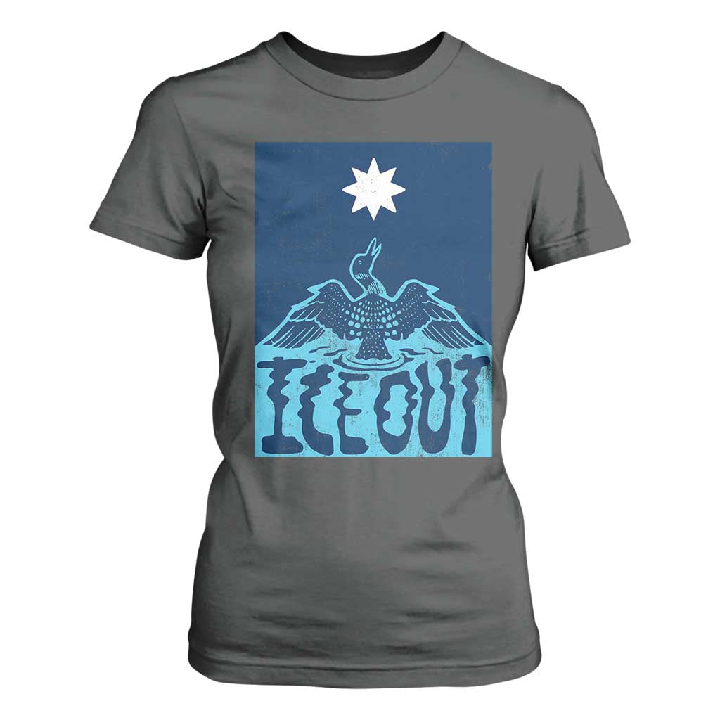 Ice Out Minnesota Loon T Shirt For Women MN State Protest TS11 Dark Heather Print Your Wear
