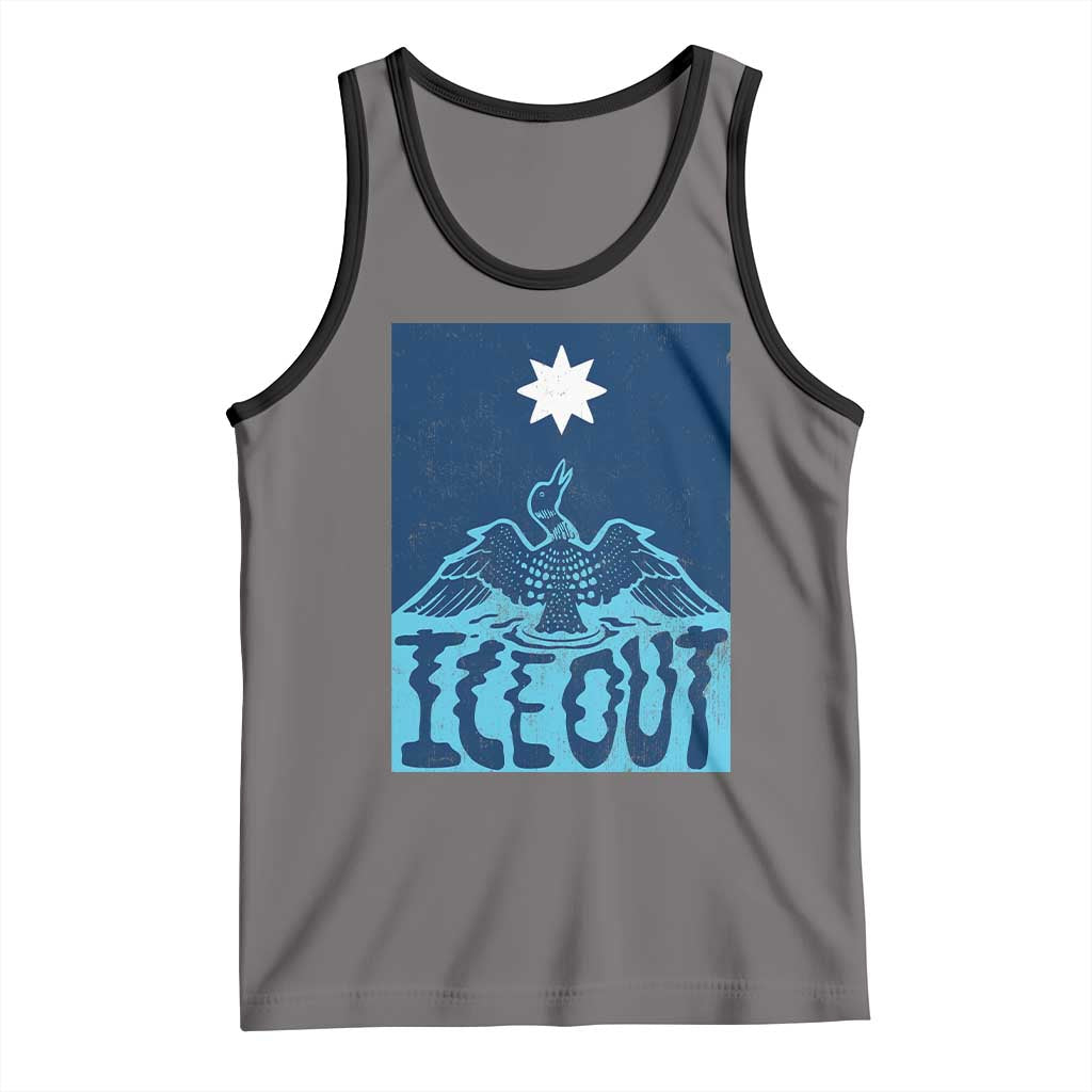 Ice Out Minnesota Loon Tank Top MN State Protest TS11 Deep Heather Black Print Your Wear