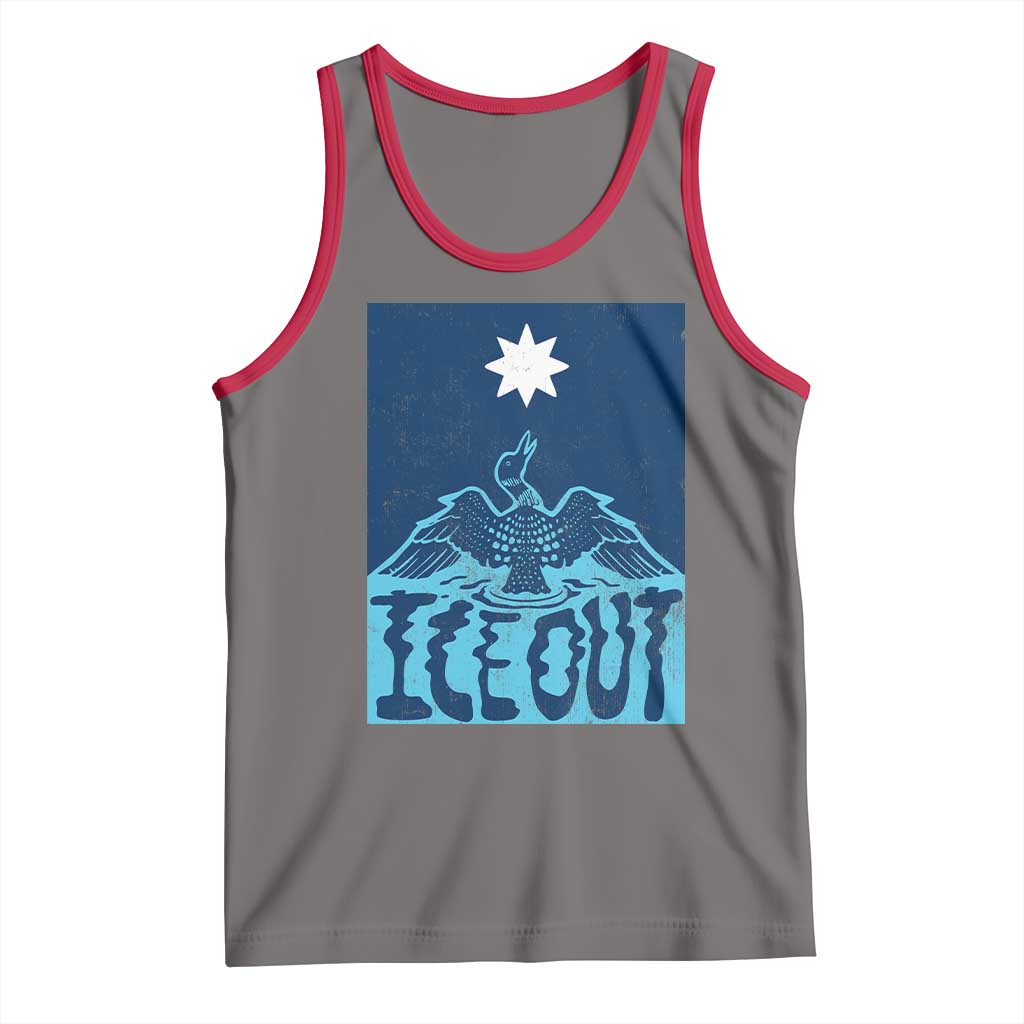 Ice Out Minnesota Loon Tank Top MN State Protest TS11 Deep Heather Red Print Your Wear