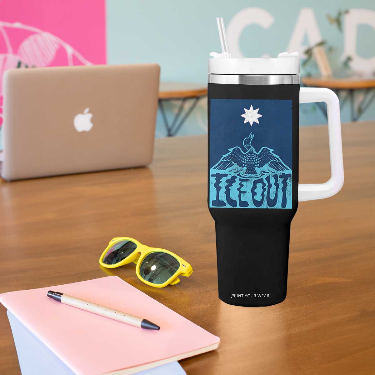 Ice Out Minnesota Loon Tumbler With Handle MN State Protest TS11 Print Your Wear