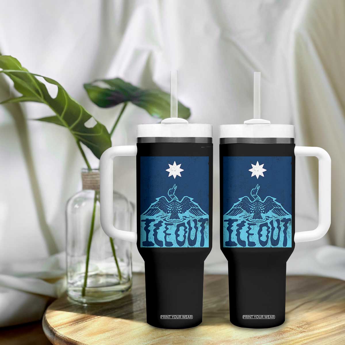 Ice Out Minnesota Loon Tumbler With Handle MN State Protest TS11 Print Your Wear