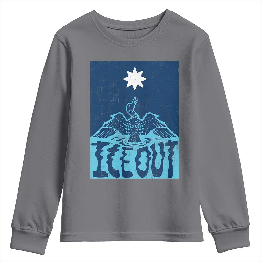 Ice Out Minnesota Loon Youth Sweatshirt MN State Protest TS11 Charcoal Print Your Wear