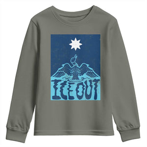 Ice Out Minnesota Loon Youth Sweatshirt MN State Protest TS11 Military Green Print Your Wear