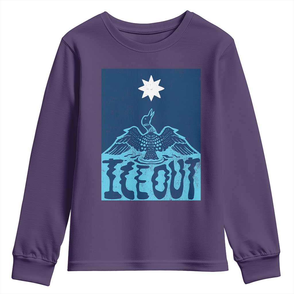 Ice Out Minnesota Loon Youth Sweatshirt MN State Protest TS11 Purple Print Your Wear