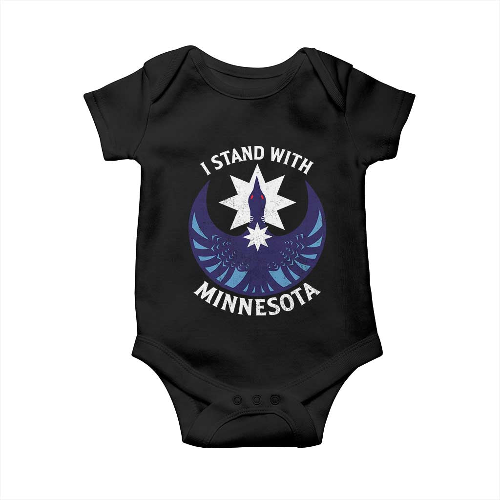 I Stand With Minnesota Baby Onesie Rebel Common Loon Minnesota Protest TS11 Black Print Your Wear