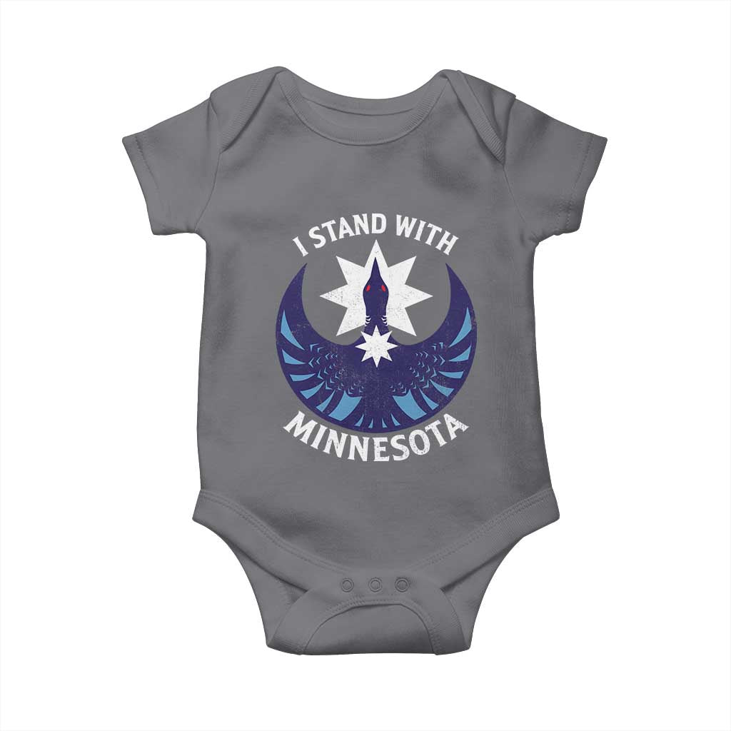 I Stand With Minnesota Baby Onesie Rebel Common Loon Minnesota Protest TS11 Charcoal Print Your Wear