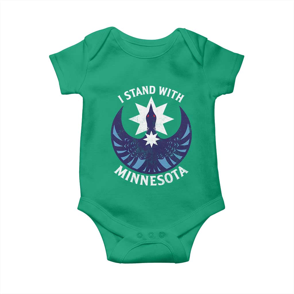 I Stand With Minnesota Baby Onesie Rebel Common Loon Minnesota Protest TS11 Irish Green Print Your Wear